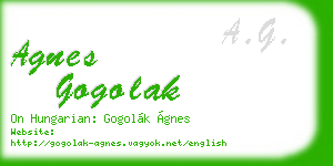 agnes gogolak business card