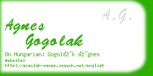 agnes gogolak business card